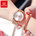 OLEVS brand men and women simple ultra-thin 1314 quartz core waterproof mesh belt couple table